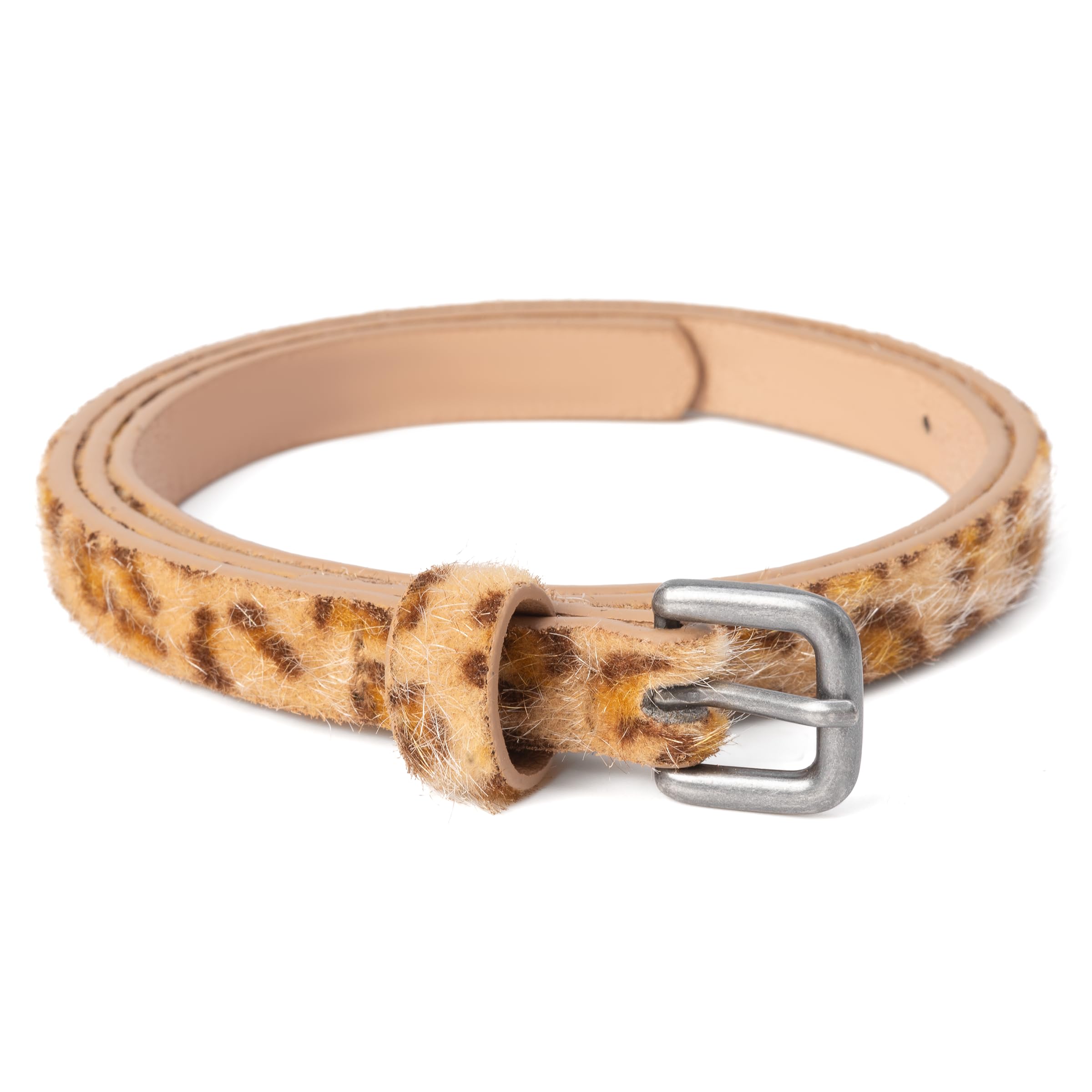 Kids Leopard Print Leather Belt, Stylish And Durable For Girls Age 4-14 Year Old