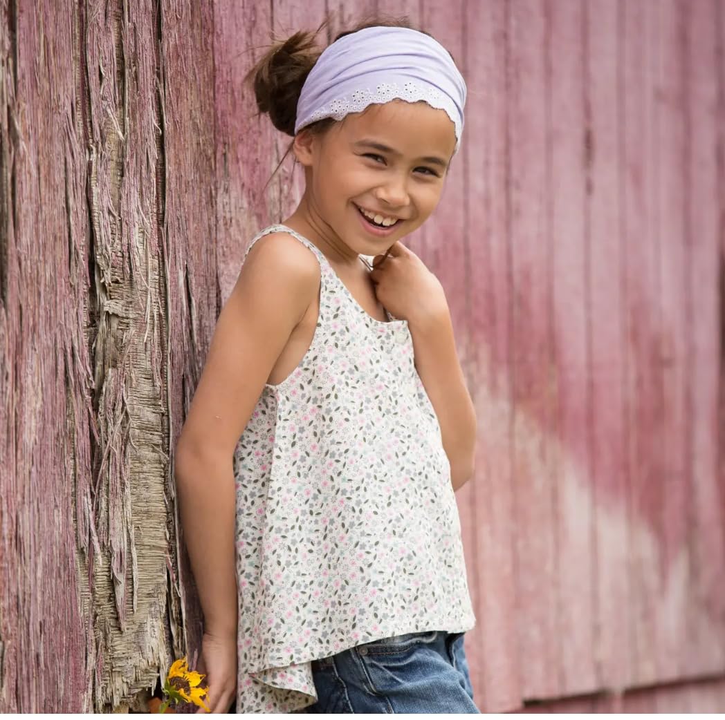Eyelet Needlework Embroidered Bandana Headband – For Girls Ages 5–12 Years