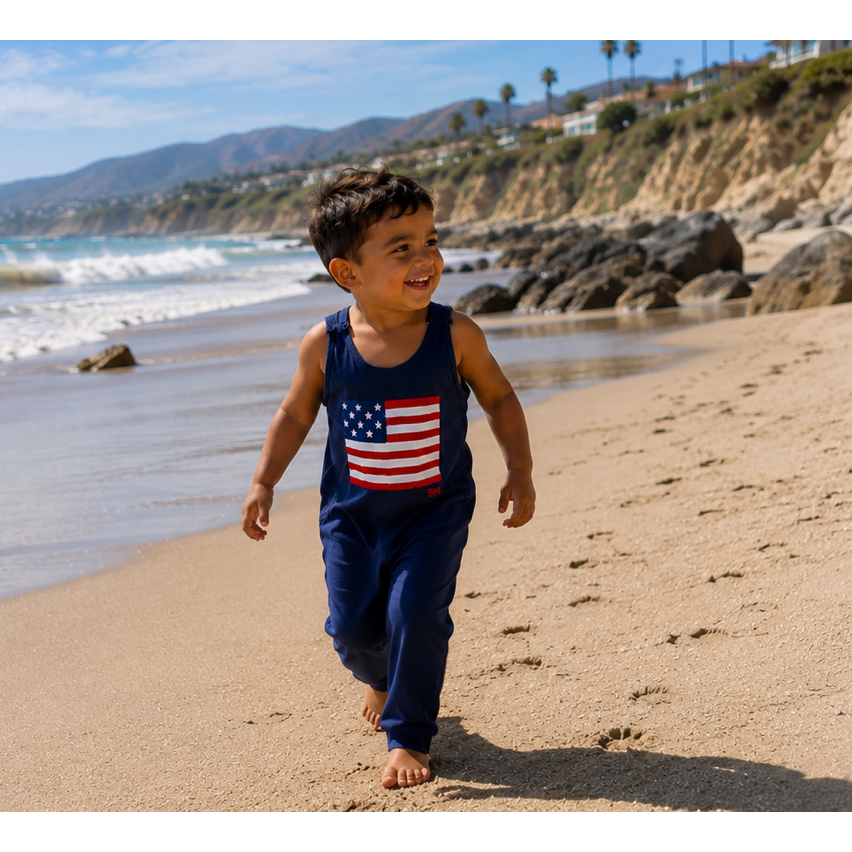 Americana Romper Navy
