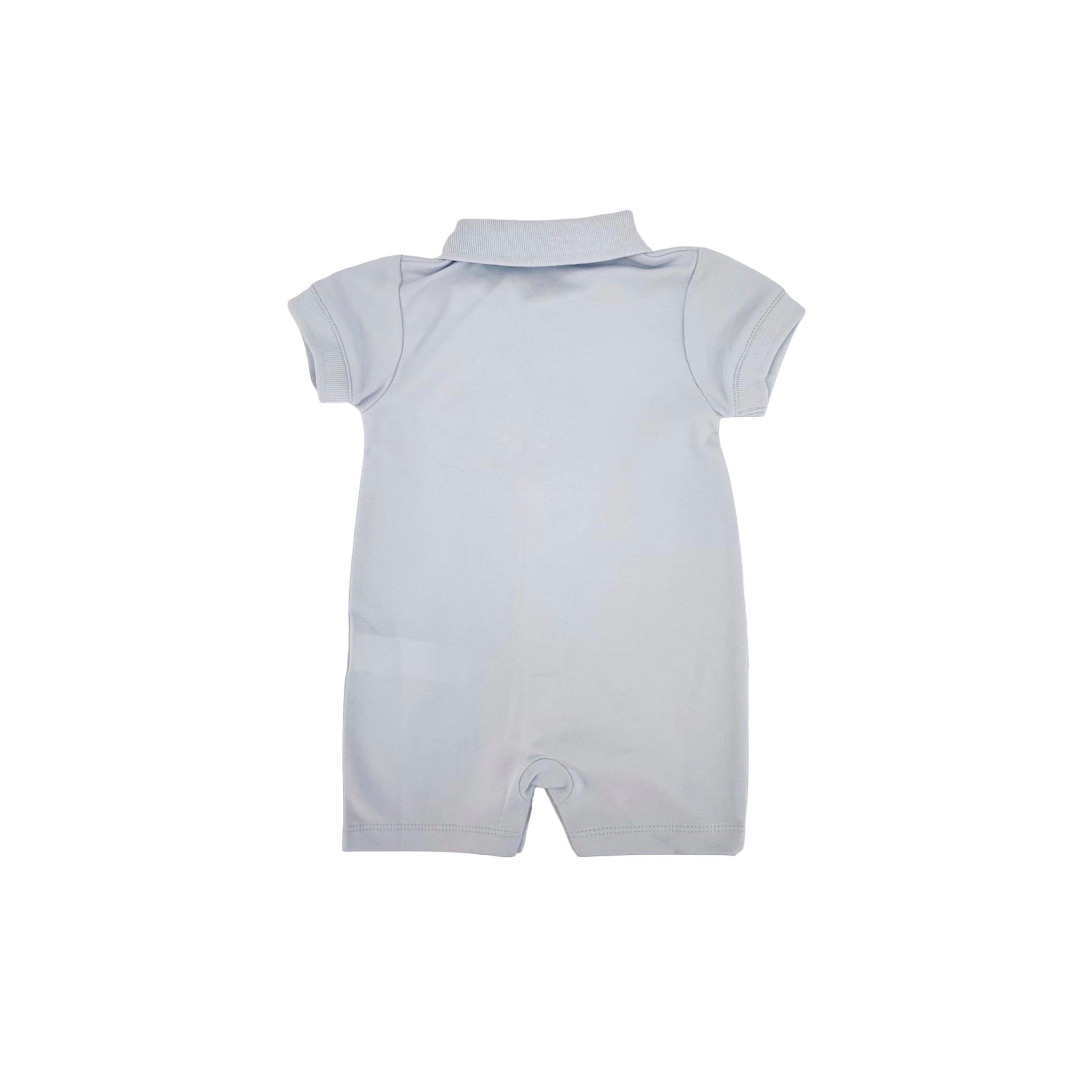 Golf Pima Romper Short Sleeve, Light Blue