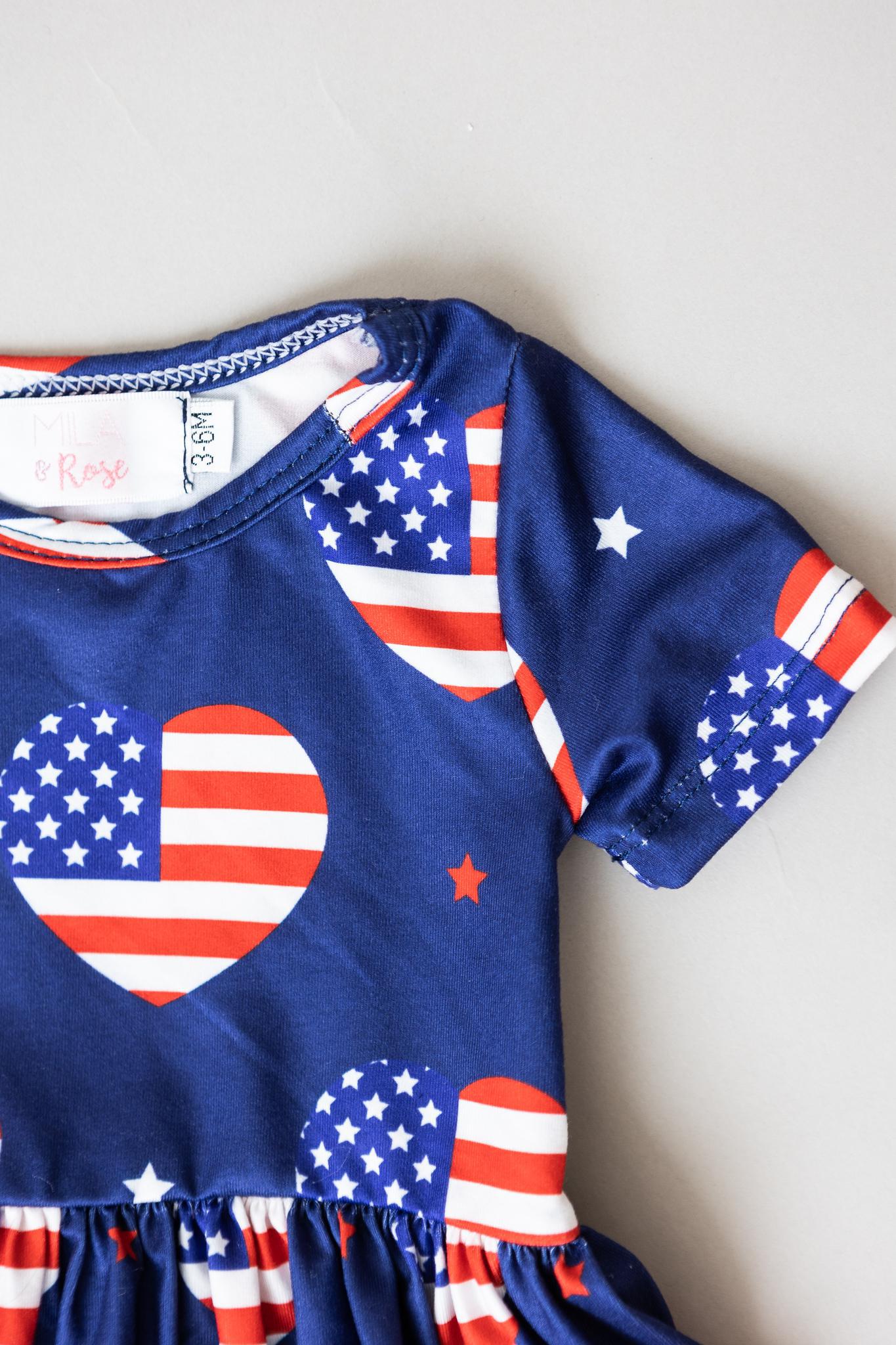 I Heart The Usa S/s Twirl Bodysuit