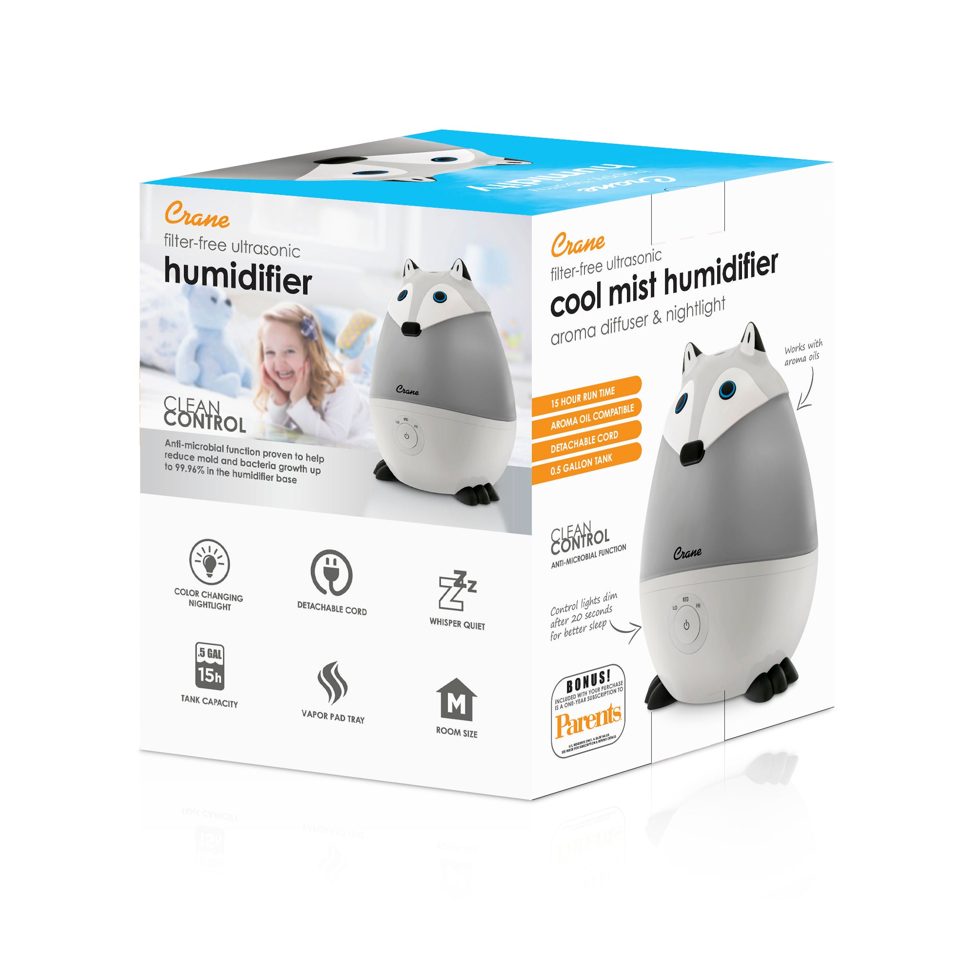 Crane Mini Adorable 0.5-Gal. Ultrasonic Humidifier