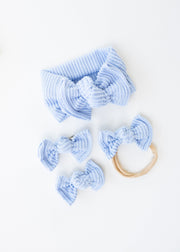 Periwinkle Wavy Ribbed Bow