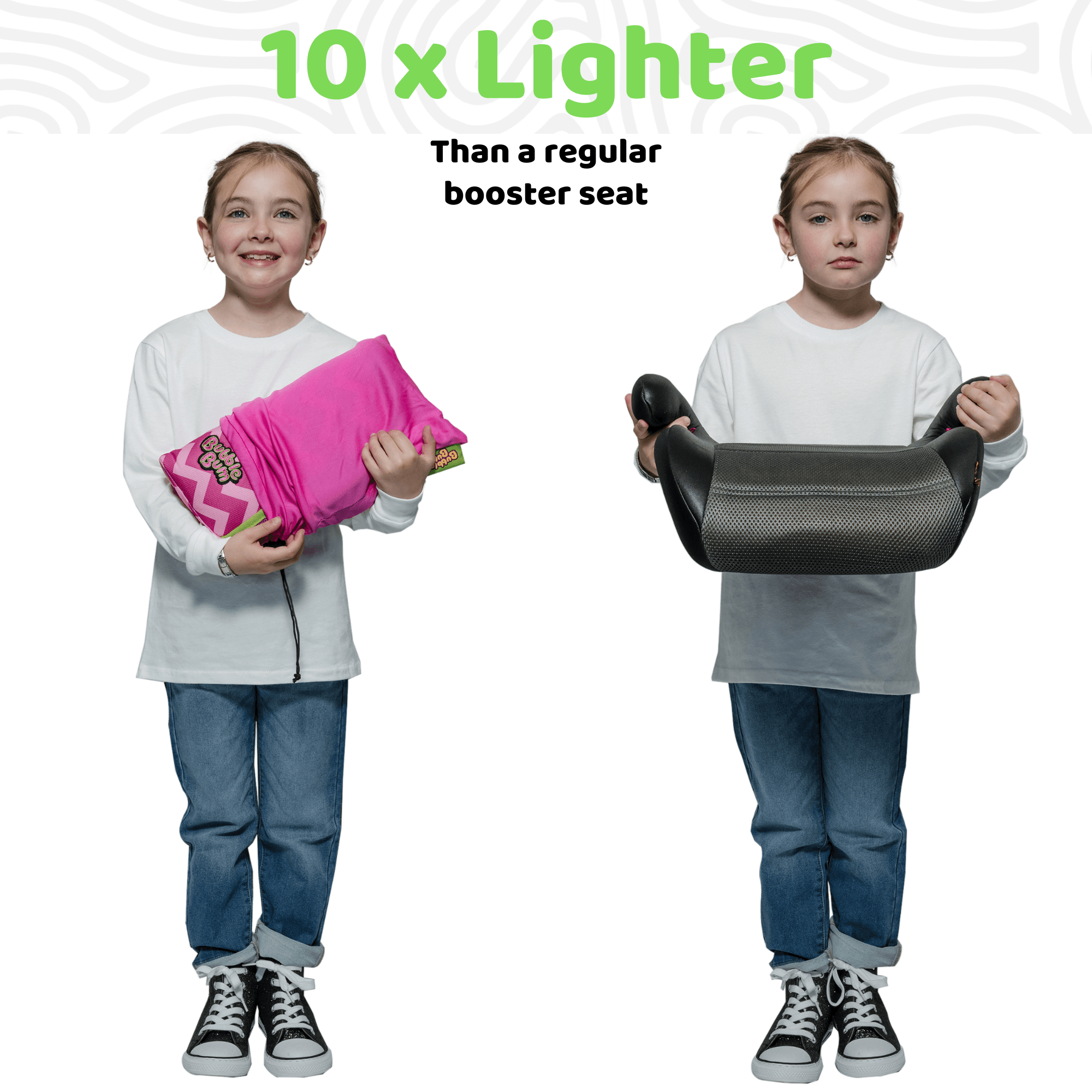 Bubblebum Inflatable Car Booster Seat - Travel Booster Seat - Pink Style ✔️