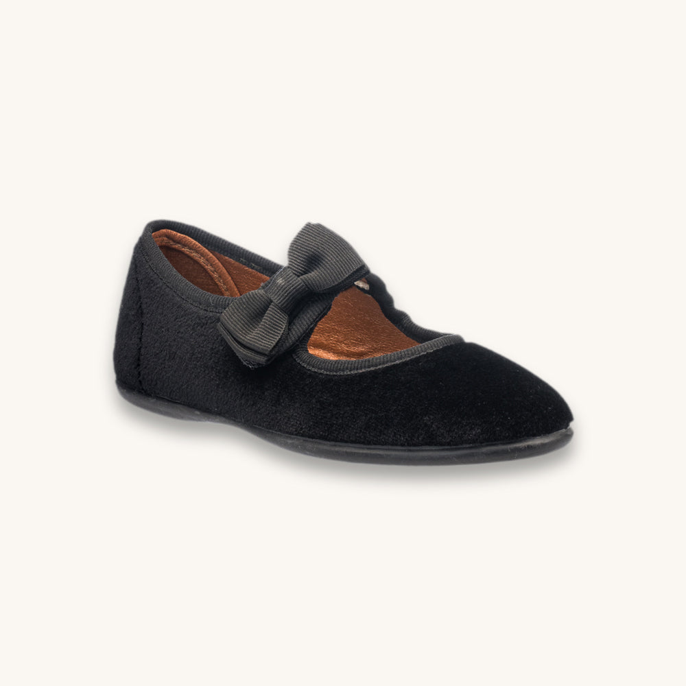 Velvet Bow Mary Jane Black