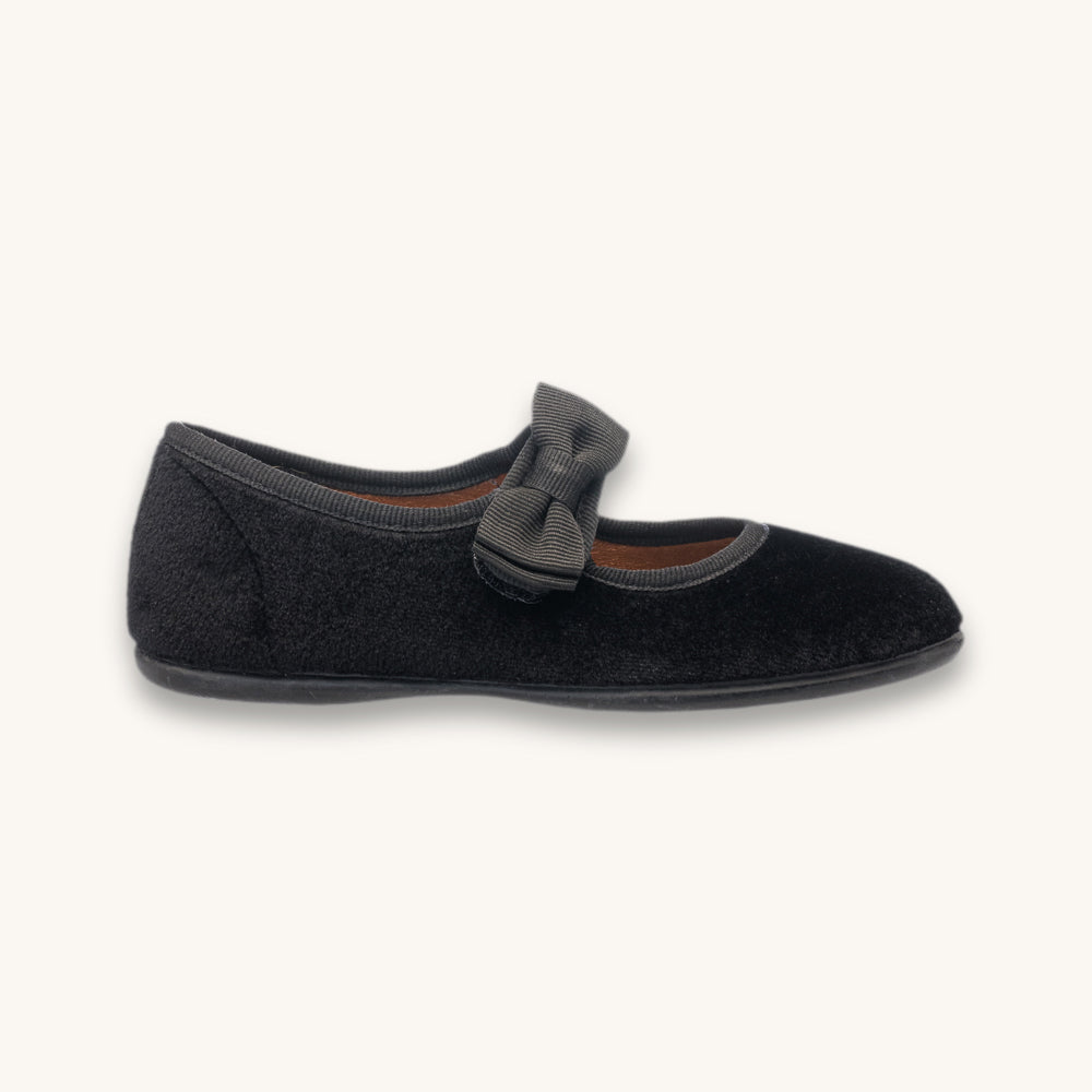 Velvet Bow Mary Jane Black