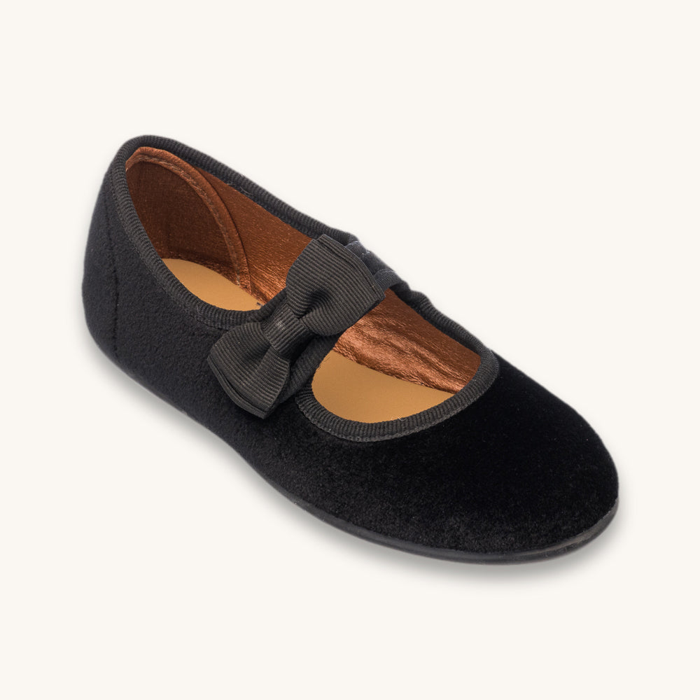 Velvet Bow Mary Jane Black