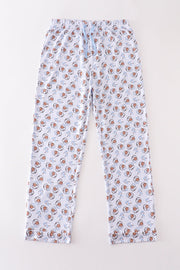 Premium Blue Christmas Santa Claus Print Men Pajama Pants
