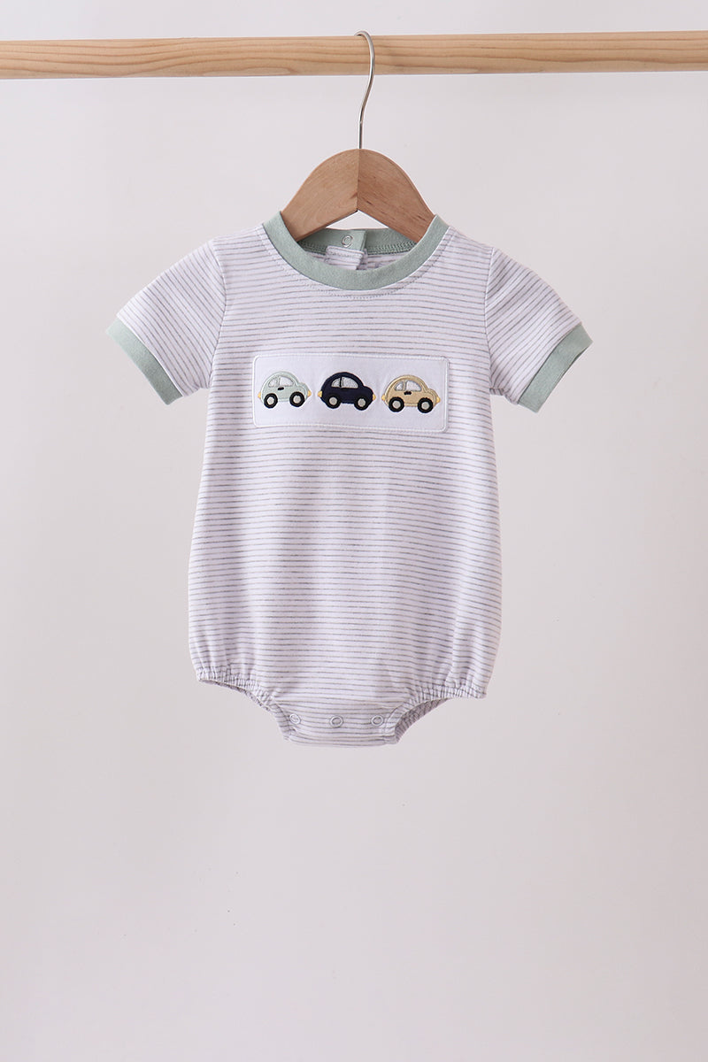 Green Vehicle Embroidery Stripe Bubble