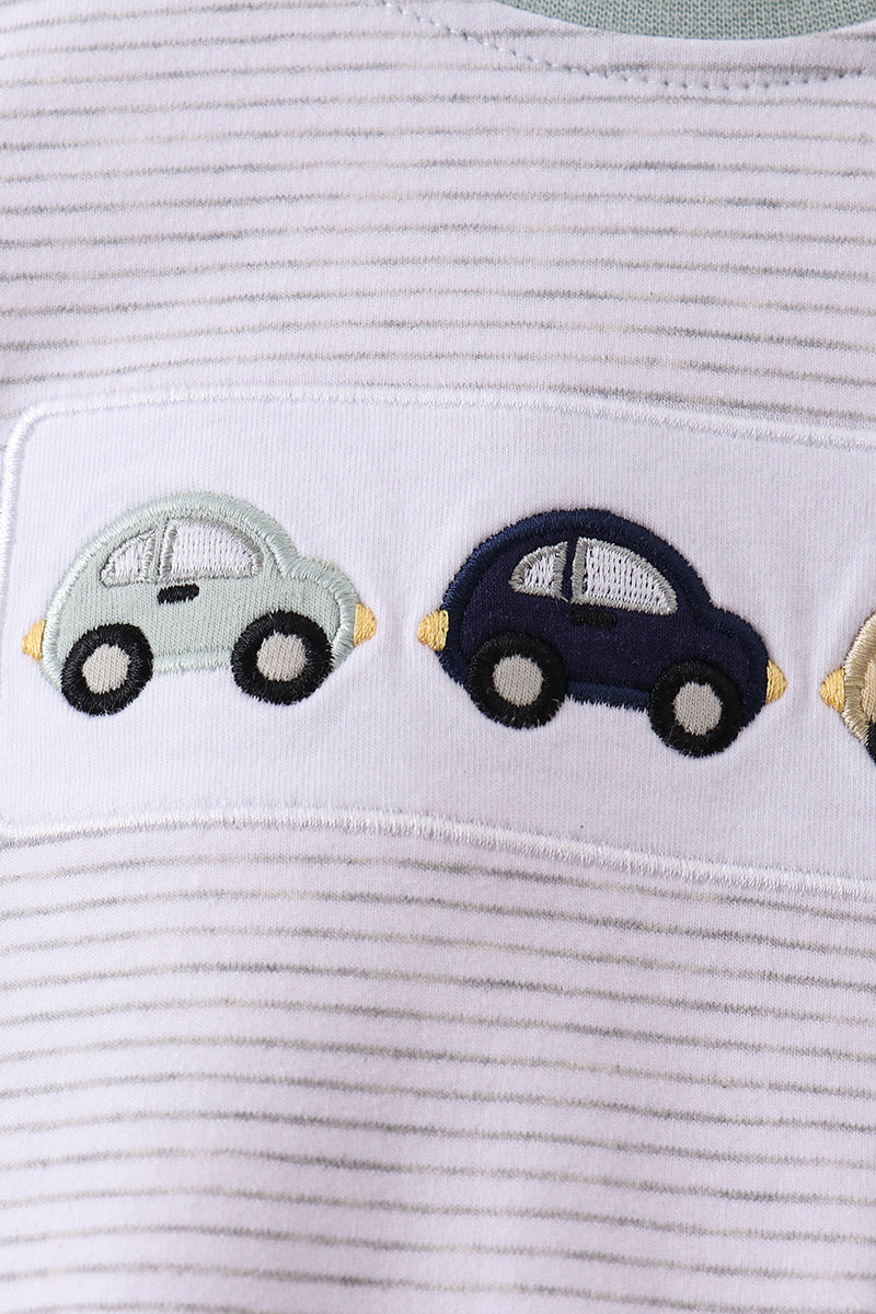 Green Vehicle Embroidery Stripe Bubble