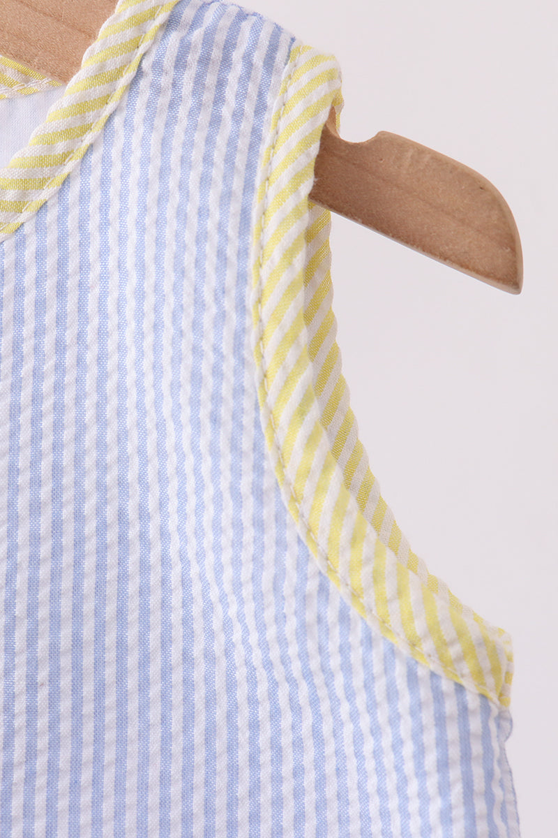 Blue Seersucker Pocket Jonjon