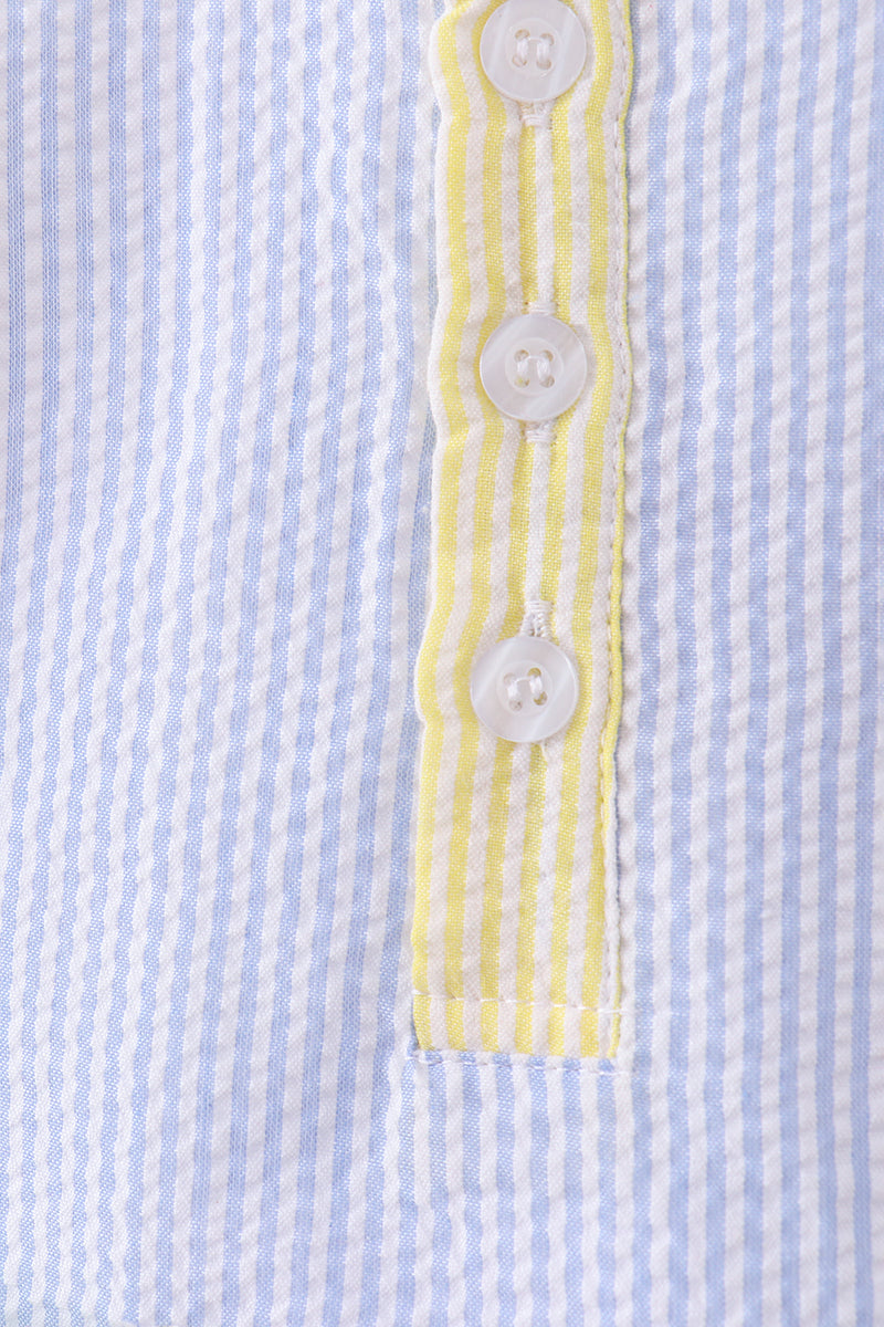 Blue Seersucker Pocket Jonjon
