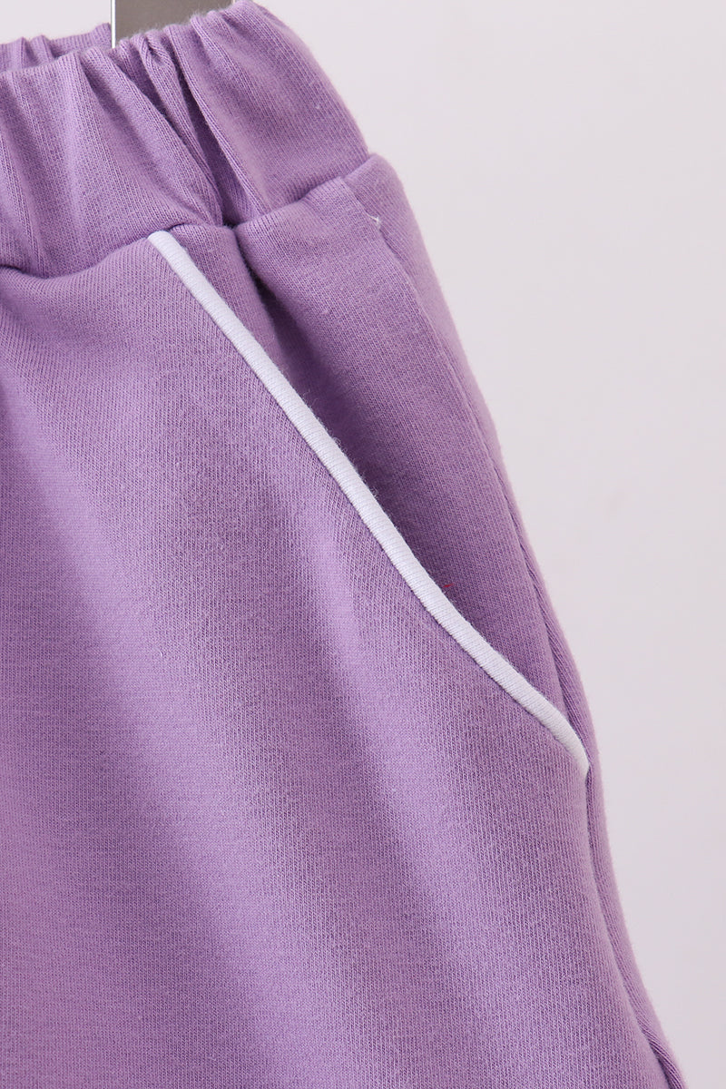 Dark Purple Scallop Hem Bow Skort
