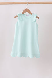 Mint Scalloped Bow Dress