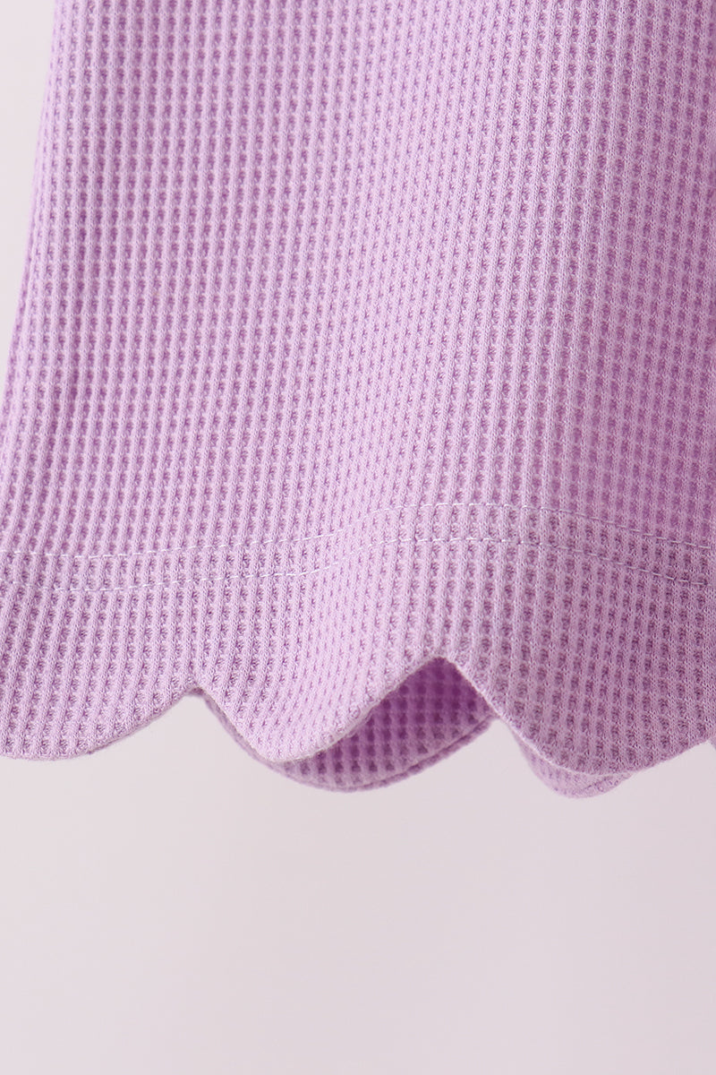 Lavender Scalloped Pants Set