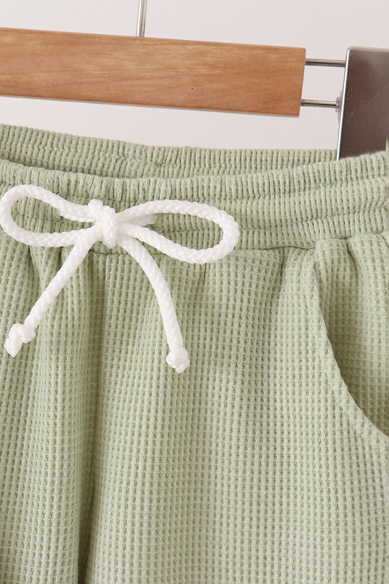 Green Scalloped Pants Set