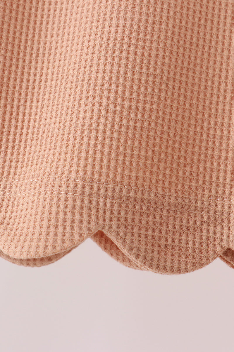 Oatmeal Scalloped Pants Set