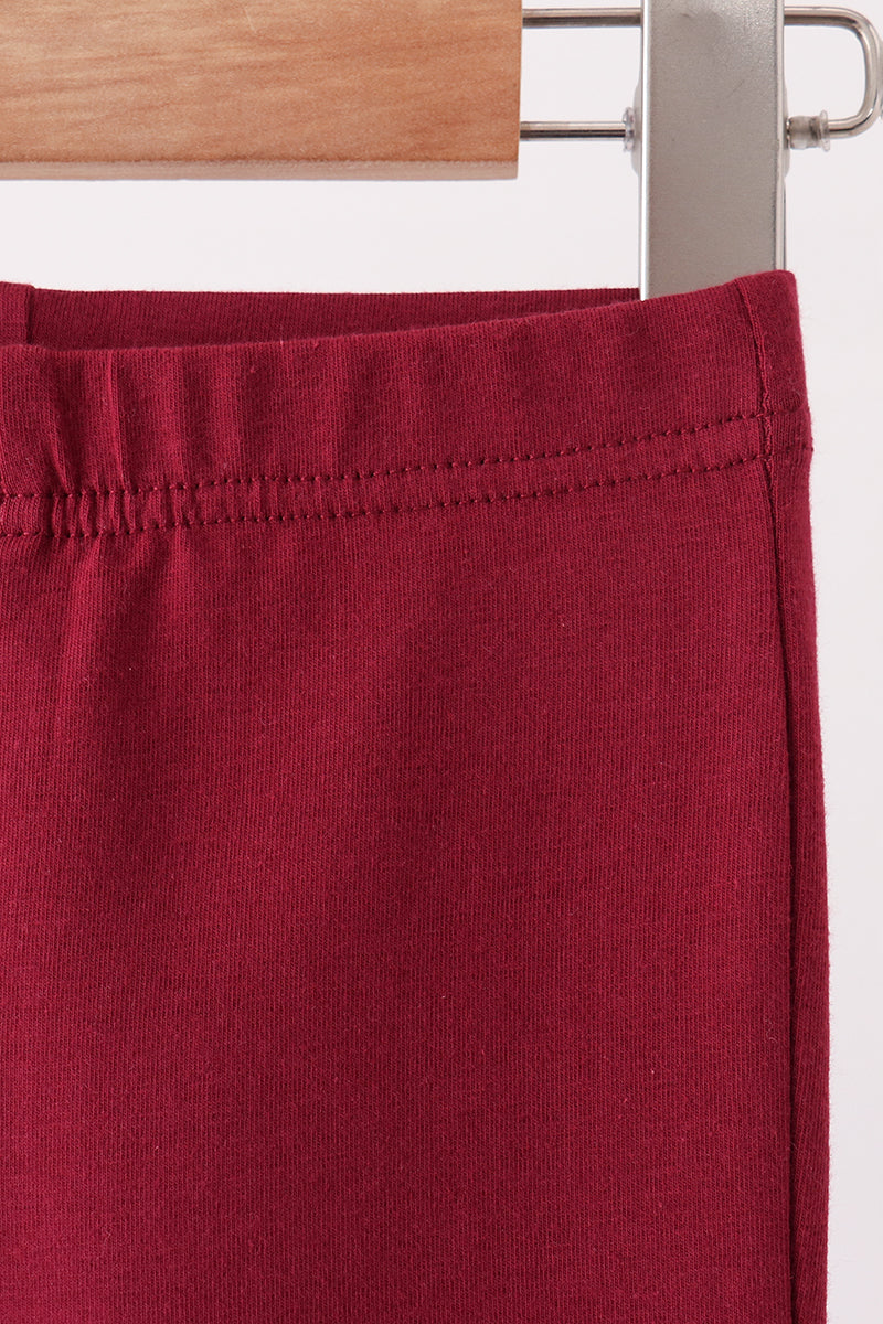 Maroon Scalloped Bell Pants