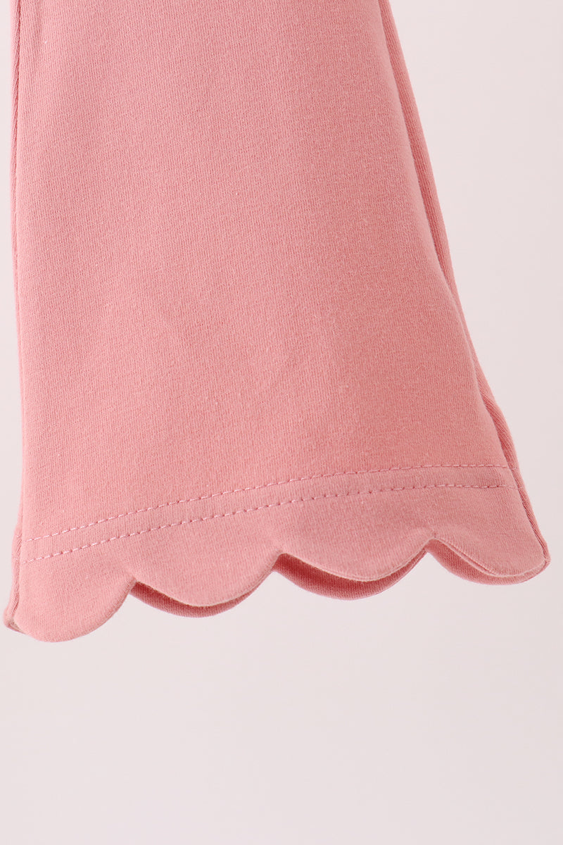 Pink Scalloped Bell Pants
