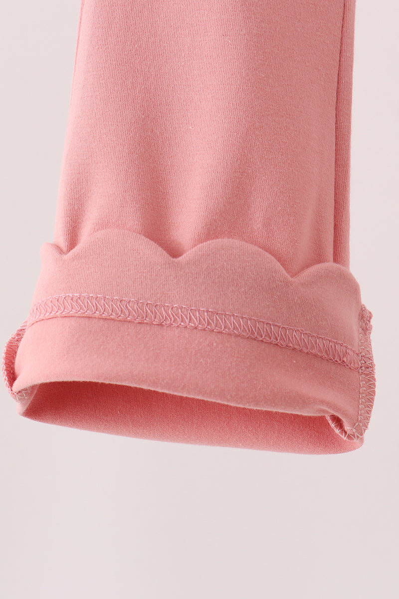 Pink Scalloped Bell Pants