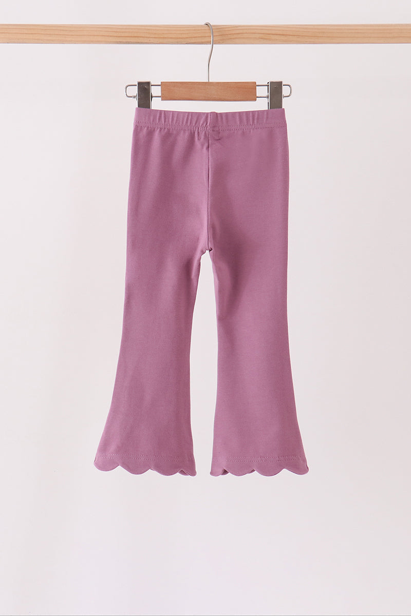 Dusty Mauve Scalloped Bell Pants