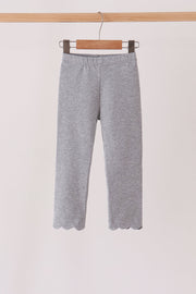 Grey Scalloped Leggings