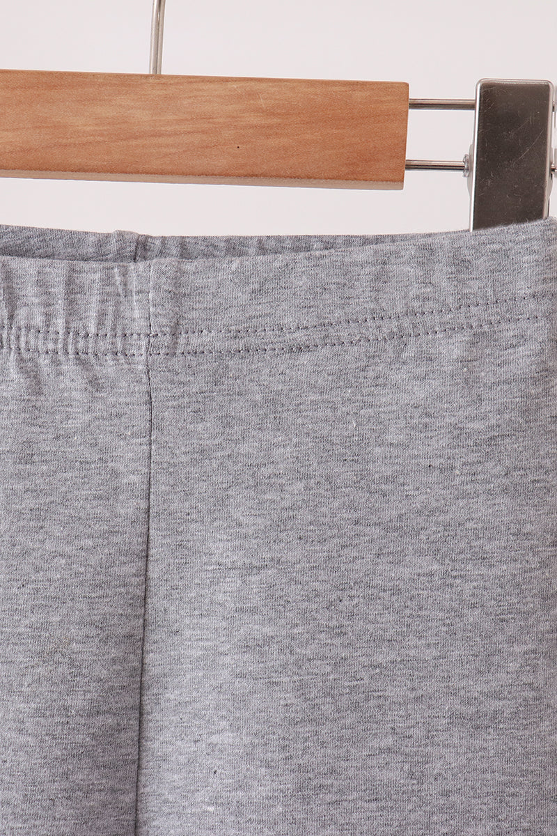 Grey Scalloped Leggings