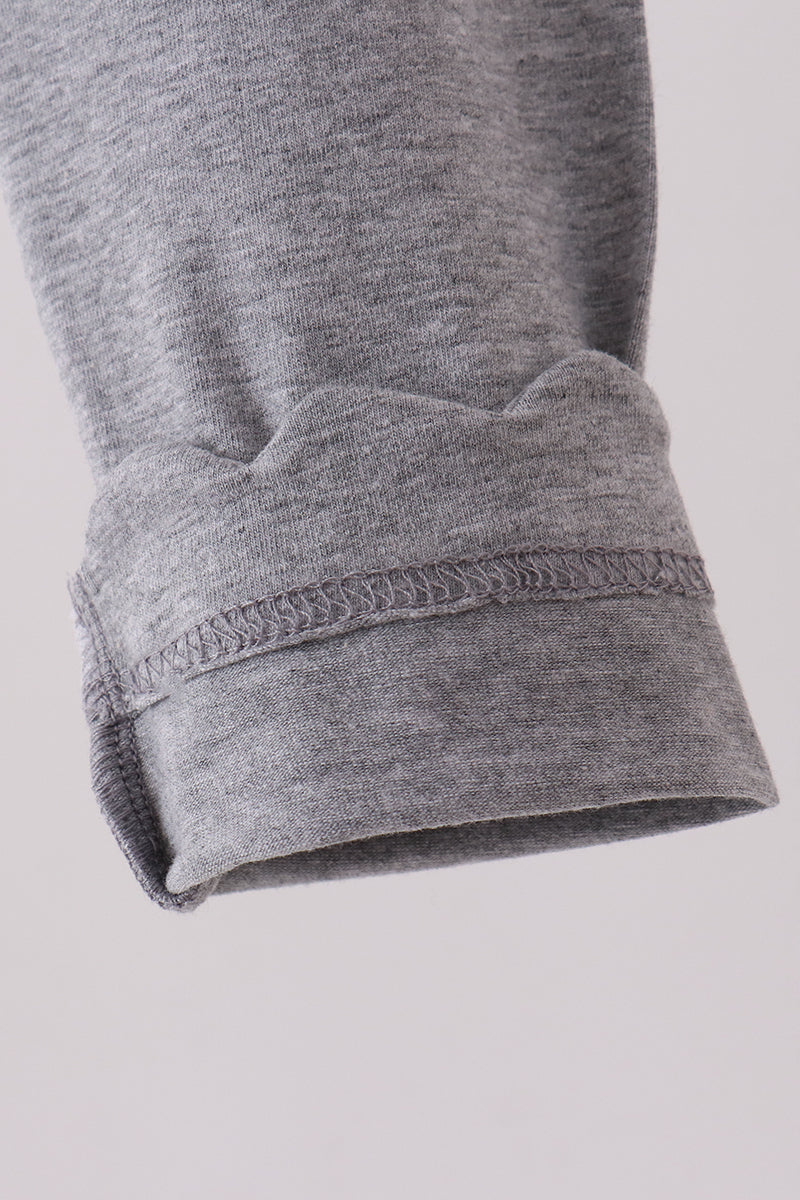 Grey Scalloped Leggings