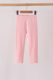 Pink Scalloped Leggings