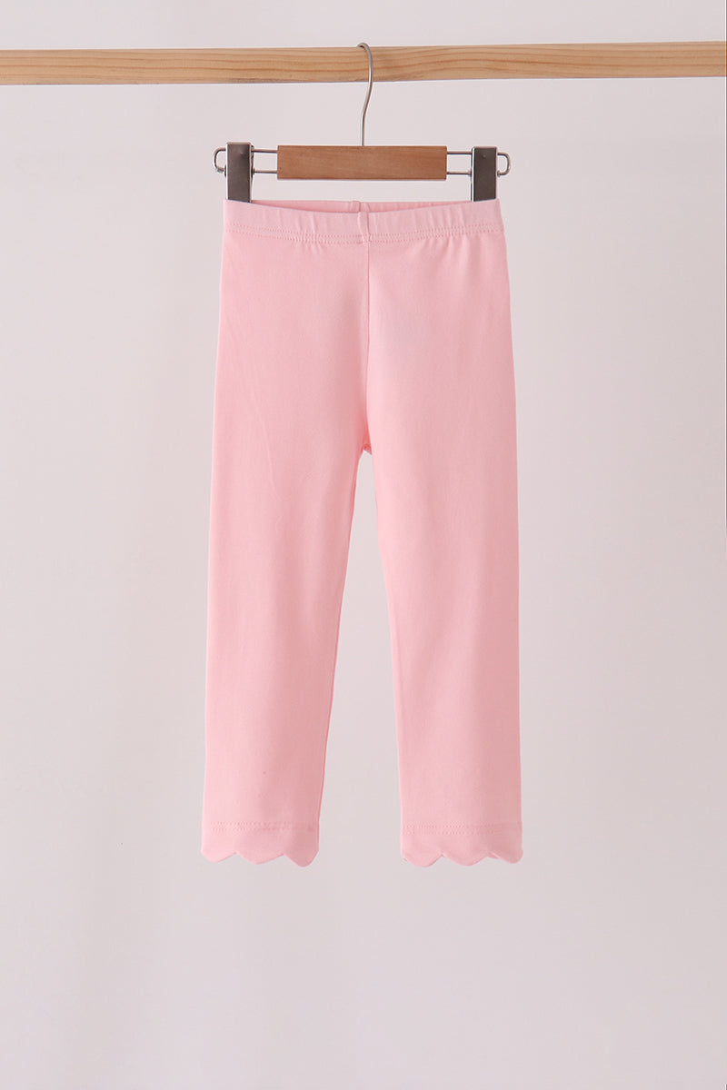 Pink Scalloped Leggings