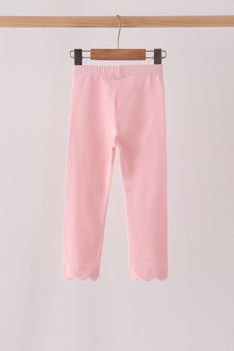 Pink Scalloped Leggings
