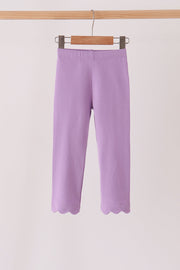 Deep Violet Scalloped Leggings