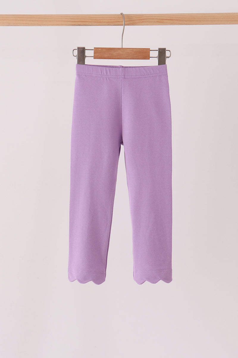 Deep Violet Scalloped Leggings
