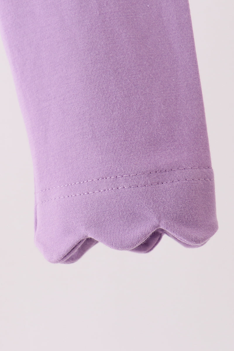 Deep Violet Scalloped Leggings