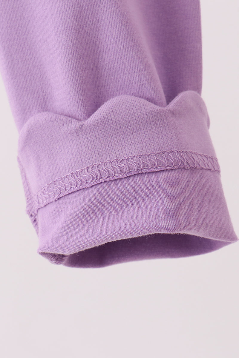 Deep Violet Scalloped Leggings