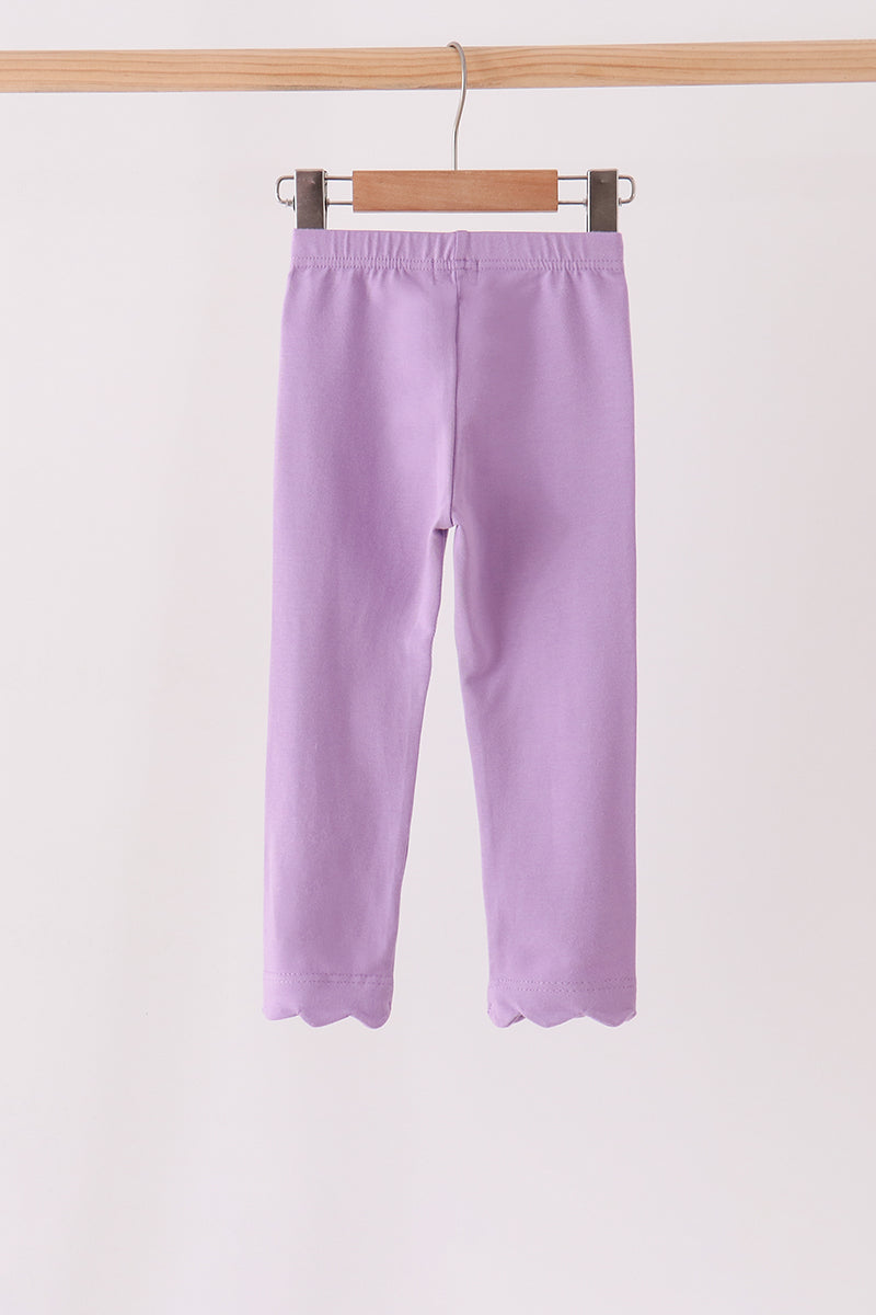 Deep Violet Scalloped Leggings