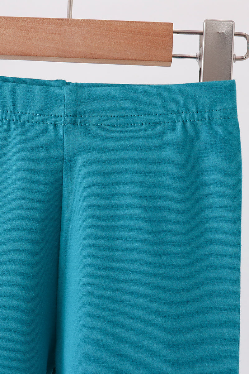 Teal Scalloped Leggings