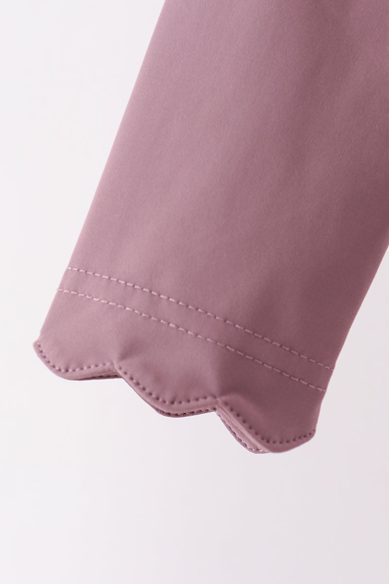 Dusty Plum Scallped Zipper Active Set