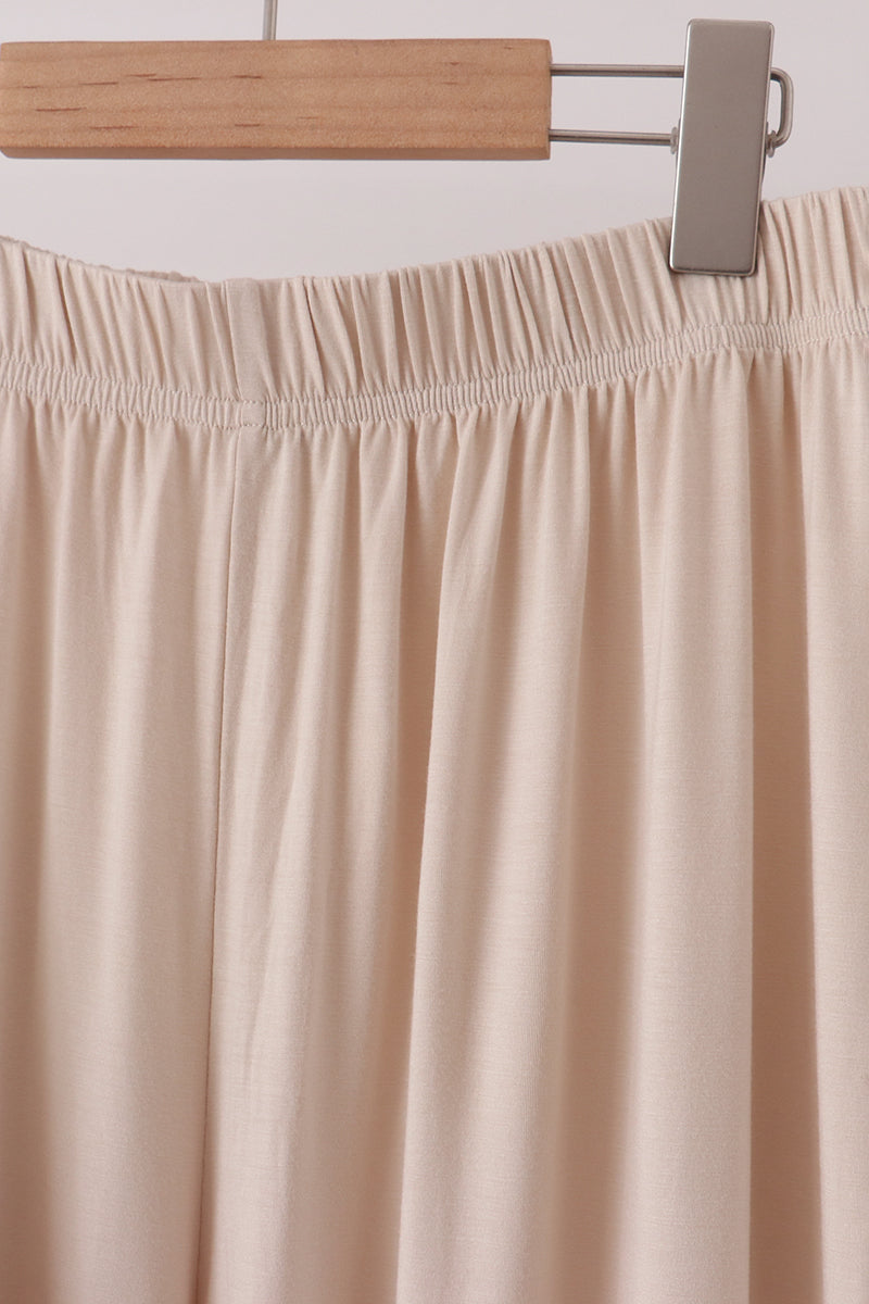 Beige Bamboo Mom Pajama Set
