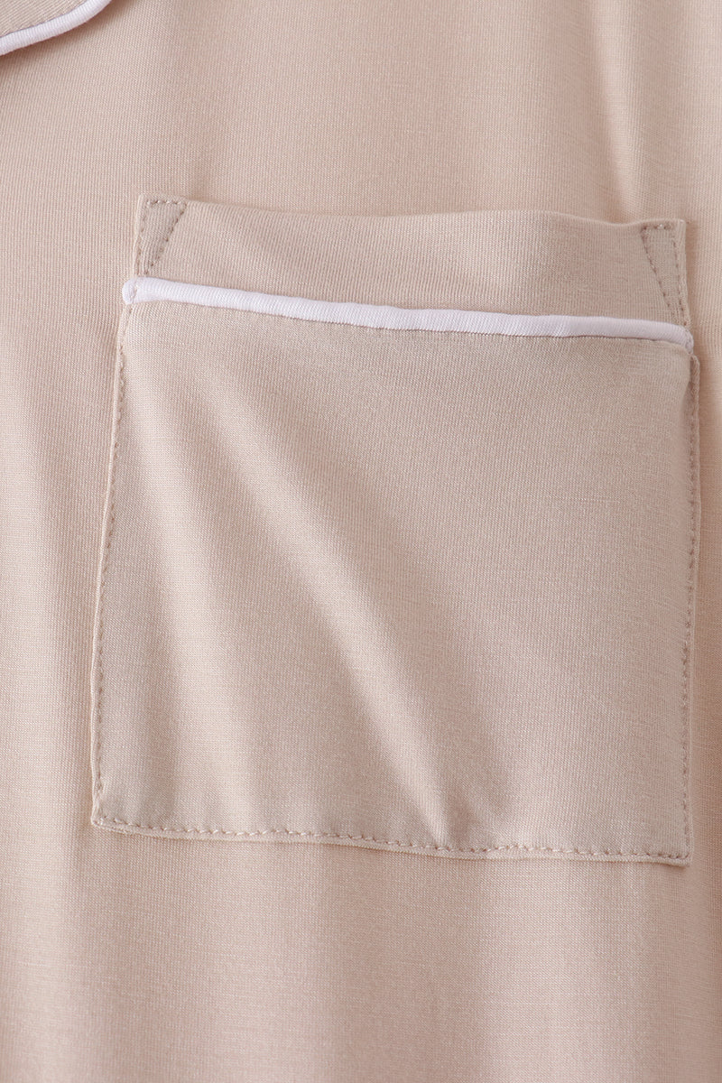 Beige Bamboo Mom Pajama Set