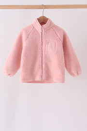 Pink Fleece Zipper Jacket