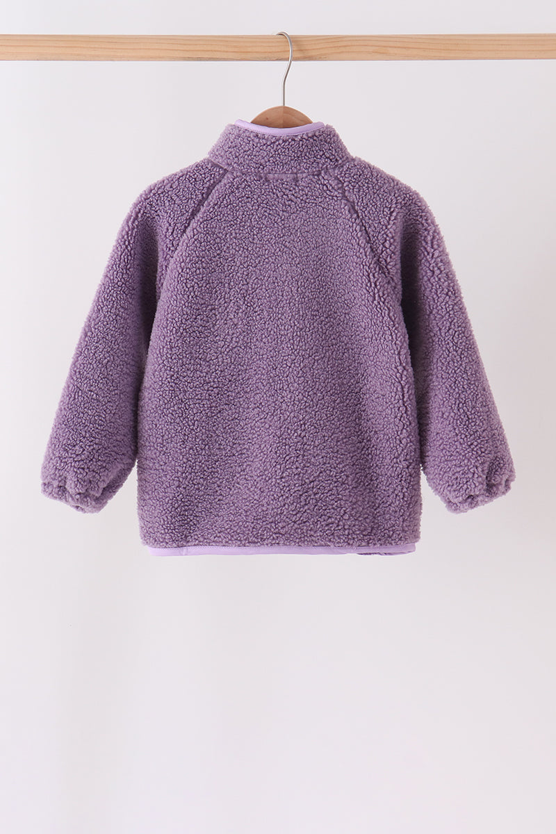 Purple Fleece Zipper Jacket