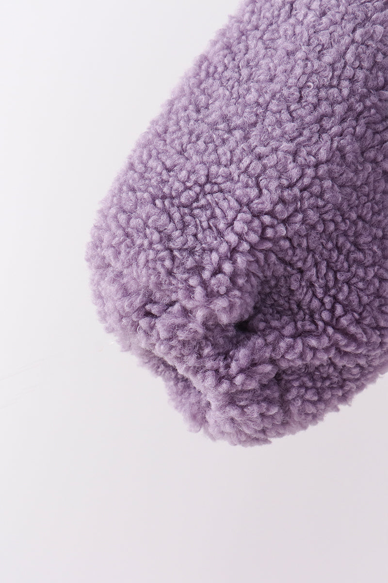 Purple Fleece Zipper Jacket