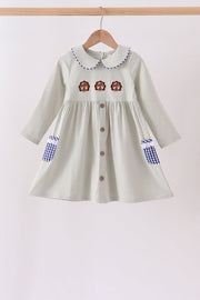 Sage Turkey Embroidery Dress