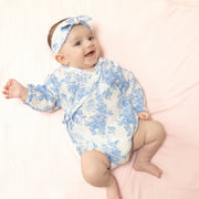 Long Sleeve Kimono Bodysuit With Ruffle + Elastic Cuff