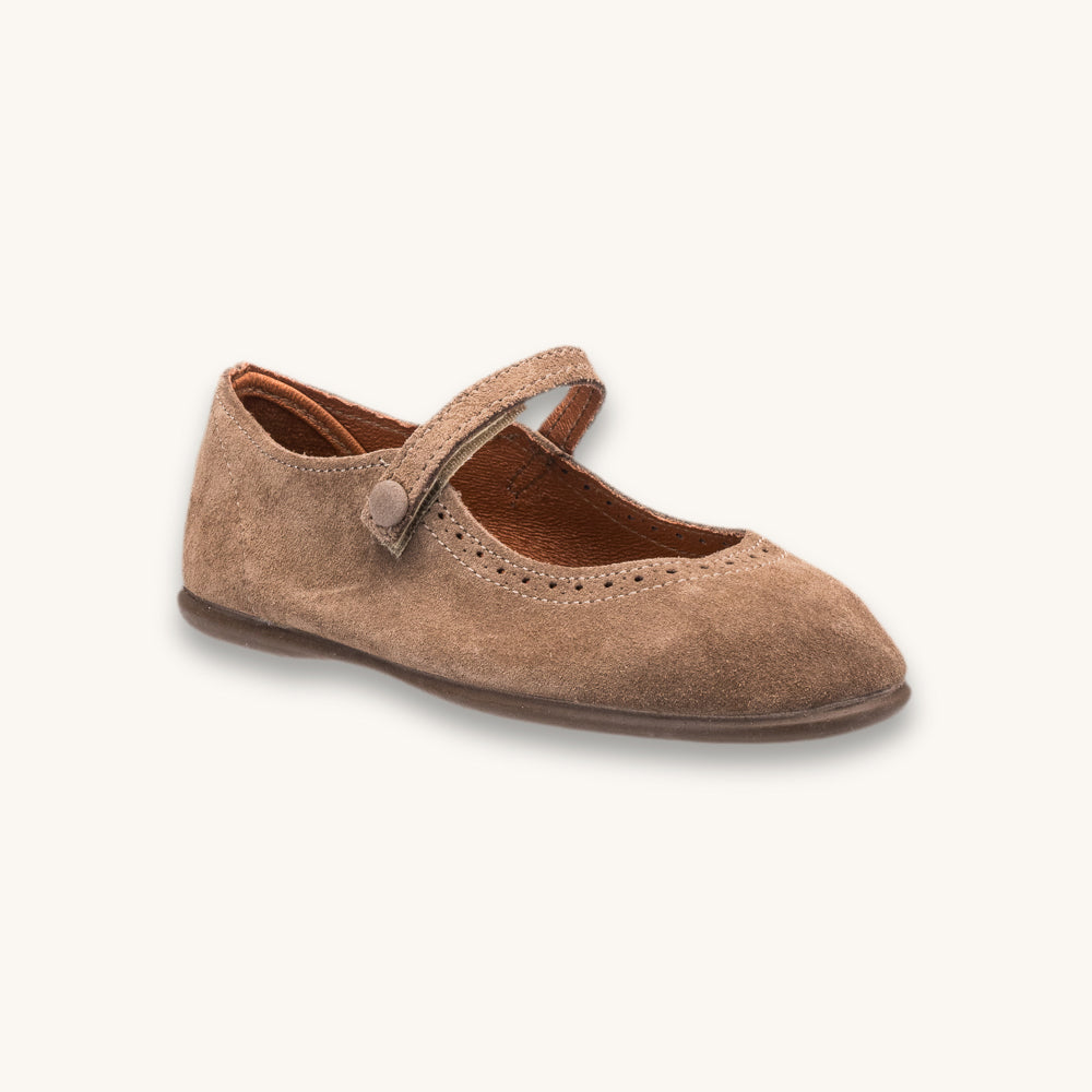 Suede Mary Jane Beige