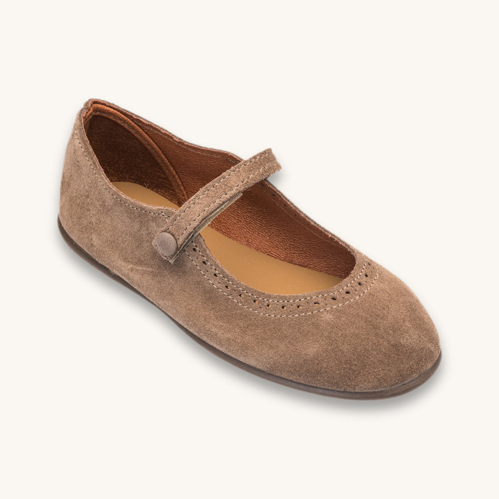 Suede Mary Jane Beige