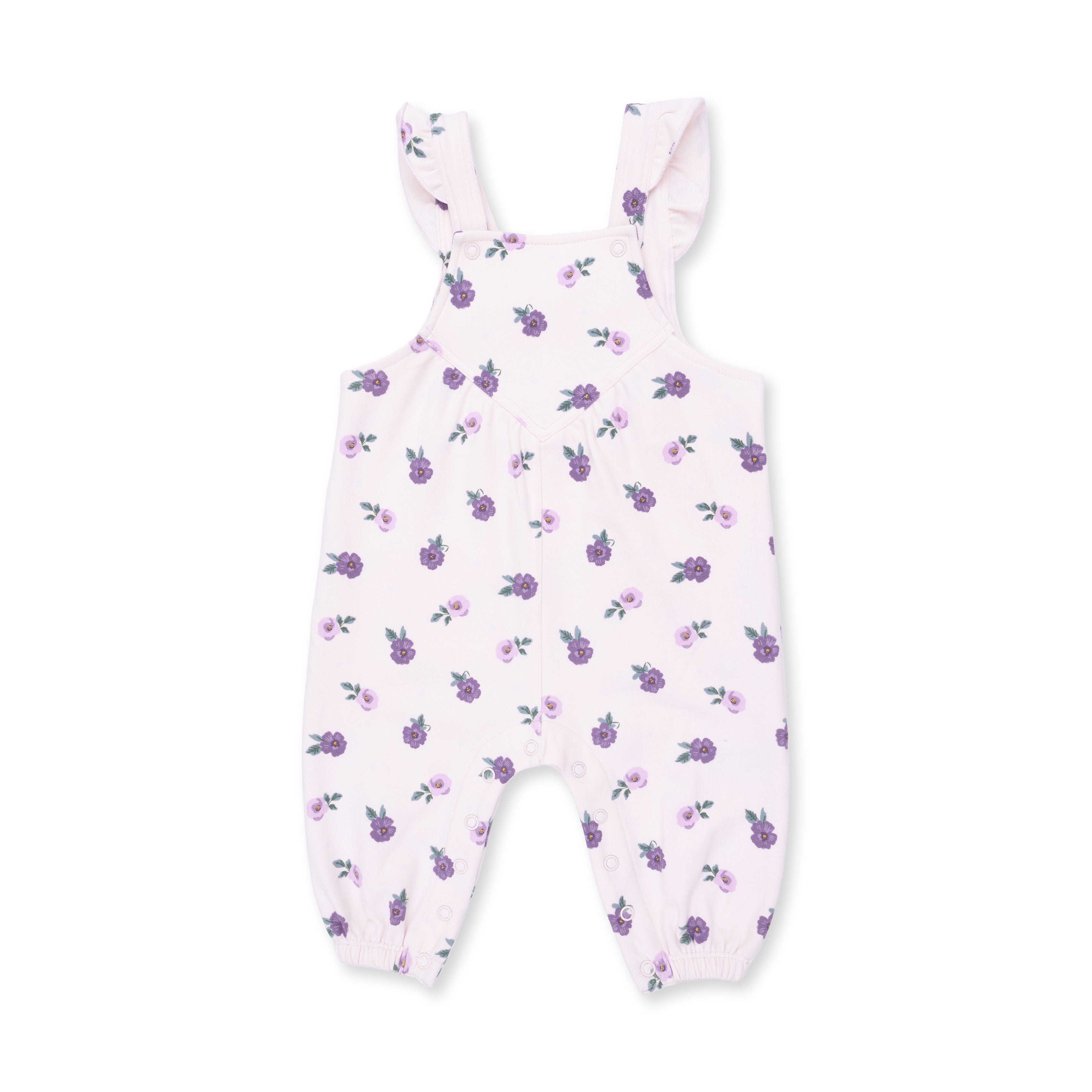 Violetta Floral - Ruffle V-overalls And Long Sleeve Bodysuit