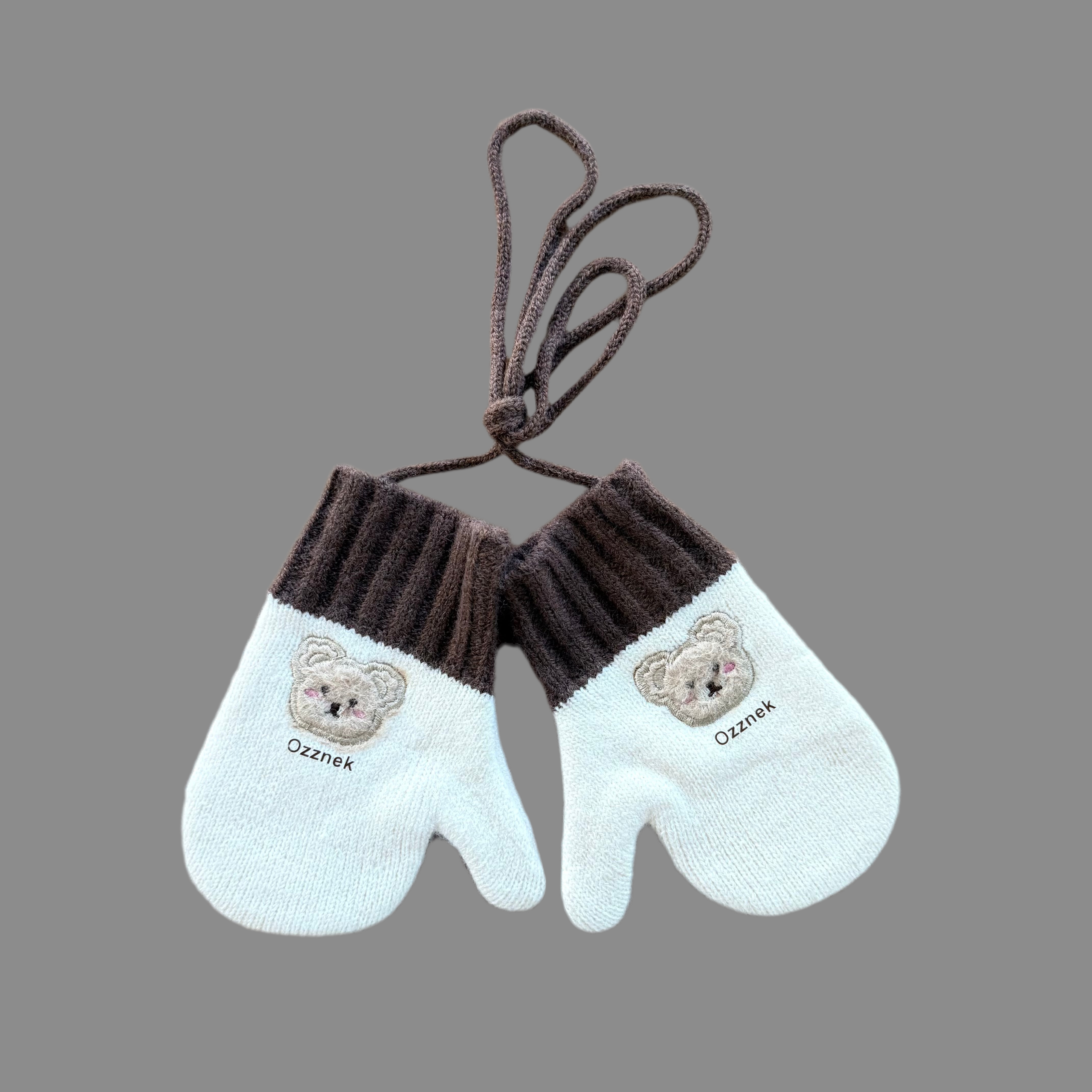 Kids Winter Gloves With String | Warm Toddler Mittens 2-5y