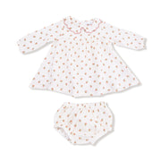 Long Sleeve Petal Collar Dress And Bloomer